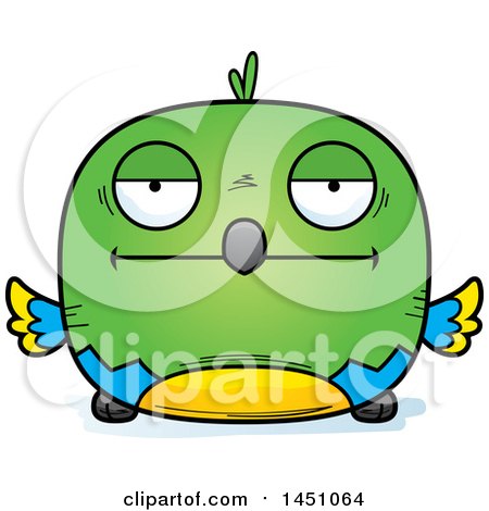 Clipart Graphic of a Cartoon Bored Parrot Bird Character Mascot - Royalty Free Vector Illustration by Cory Thoman