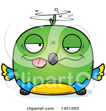 Clipart Graphic of a Cartoon Drunk Parrot Bird Character Mascot - Royalty Free Vector Illustration by Cory Thoman