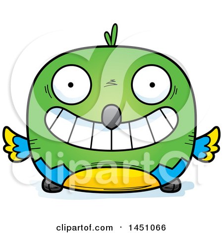Clipart Graphic of a Cartoon Grinning Parrot Bird Character Mascot - Royalty Free Vector Illustration by Cory Thoman