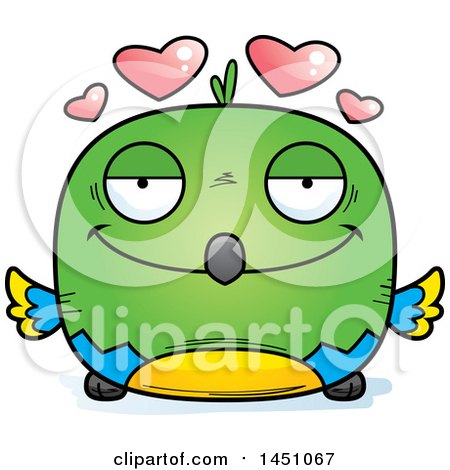 Clipart Graphic of a Cartoon Loving Parrot Bird Character Mascot - Royalty Free Vector Illustration by Cory Thoman