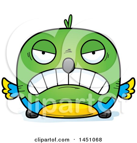 Clipart Graphic of a Cartoon Mad Parrot Bird Character Mascot - Royalty Free Vector Illustration by Cory Thoman