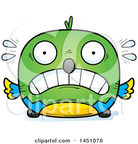 Clipart Graphic of a Cartoon Scared Parrot Bird Character Mascot - Royalty Free Vector Illustration by Cory Thoman