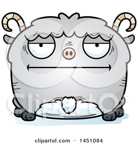 Clipart Graphic of a Cartoon Bored Goat Character Mascot - Royalty Free Vector Illustration by Cory Thoman