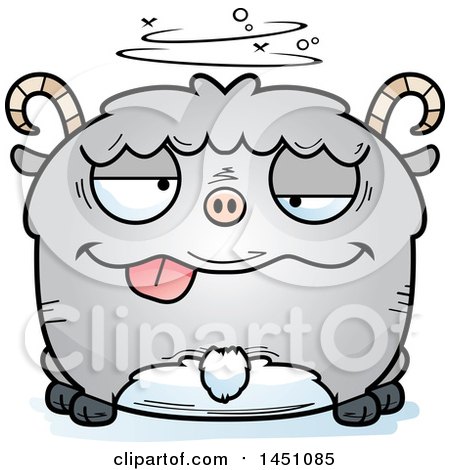 Clipart Graphic of a Cartoon Drunk Goat Character Mascot - Royalty Free Vector Illustration by Cory Thoman