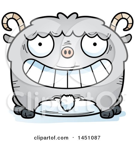 Clipart Graphic of a Cartoon Grinning Goat Character Mascot - Royalty Free Vector Illustration by Cory Thoman