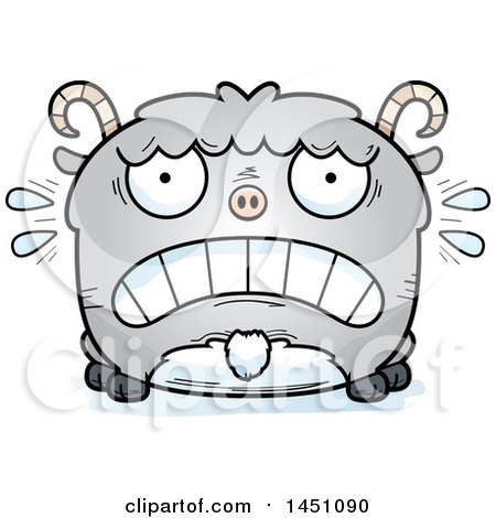 Clipart Graphic of a Cartoon Scared Goat Character Mascot - Royalty Free Vector Illustration by Cory Thoman