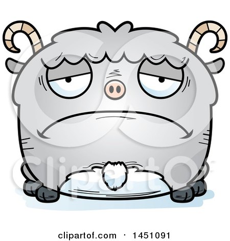 Clipart Graphic of a Cartoon Sad Goat Character Mascot - Royalty Free Vector Illustration by Cory Thoman