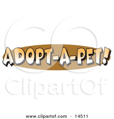 Internet Web Button Reading "Adopt-A-Pet!" Clipart Illustration by Andy Nortnik