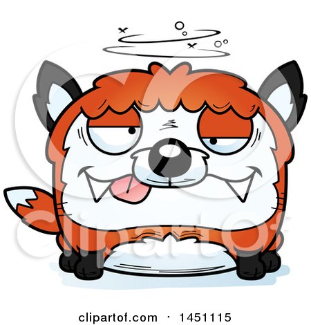 Clipart Graphic of a Cartoon Drunk Fox Character Mascot - Royalty Free Vector Illustration by Cory Thoman