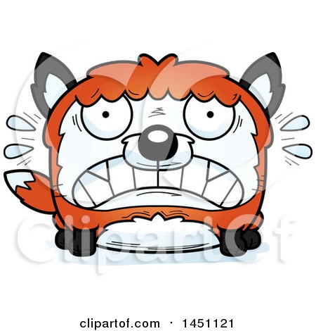 Clipart Graphic of a Cartoon Scared Fox Character Mascot - Royalty Free Vector Illustration by Cory Thoman