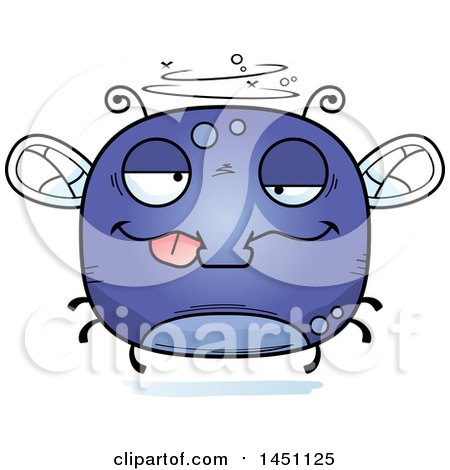 Clipart Graphic of a Cartoon Drunk Fly Character Mascot - Royalty Free Vector Illustration by Cory Thoman