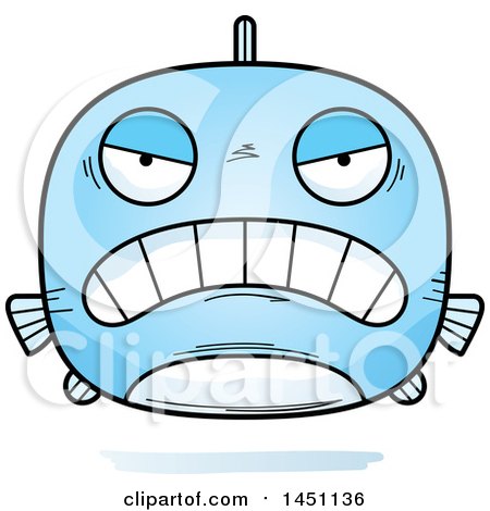 Clipart Graphic of a Cartoon Mad Fish Character Mascot - Royalty Free Vector Illustration by Cory Thoman