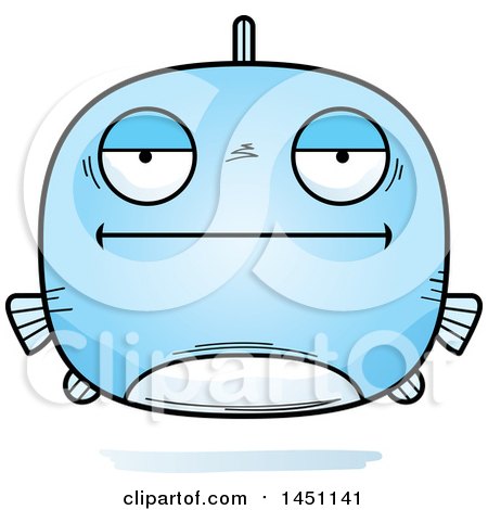 Clipart Graphic of a Cartoon Bored Fish Character Mascot - Royalty Free Vector Illustration by Cory Thoman