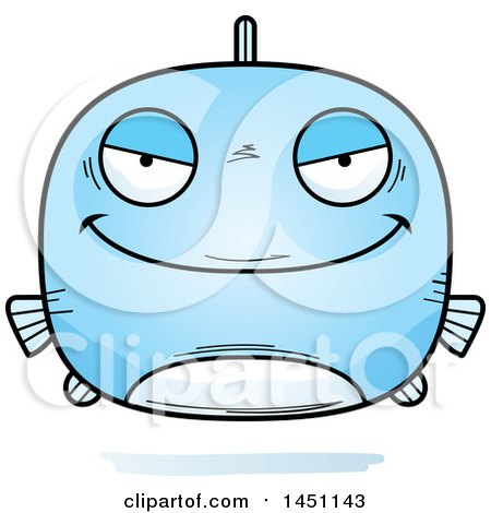 Clipart Graphic of a Cartoon Evil Fish Character Mascot - Royalty Free Vector Illustration by Cory Thoman