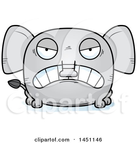 Clipart Graphic of a Cartoon Mad Elephant Character Mascot - Royalty Free Vector Illustration by Cory Thoman