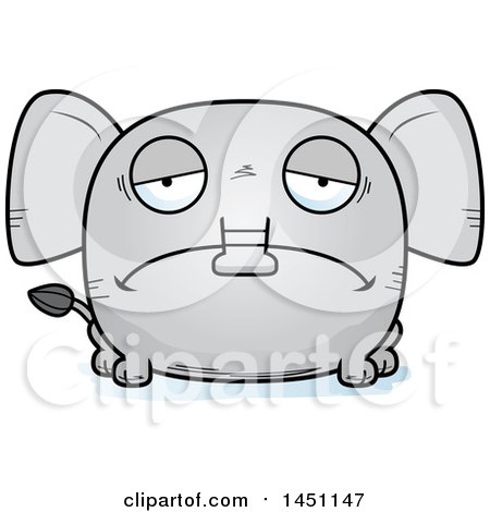 Clipart Graphic of a Cartoon Sad Elephant Character Mascot - Royalty Free Vector Illustration by Cory Thoman