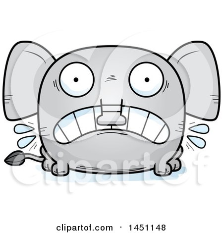 Clipart Graphic of a Cartoon Scared Elephant Character Mascot - Royalty Free Vector Illustration by Cory Thoman