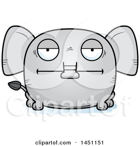 Clipart Graphic of a Cartoon Bored Elephant Character Mascot - Royalty Free Vector Illustration by Cory Thoman