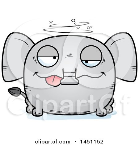 Clipart Graphic of a Cartoon Drunk Elephant Character Mascot - Royalty Free Vector Illustration by Cory Thoman