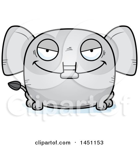 Clipart Graphic of a Cartoon Evil Elephant Character Mascot - Royalty Free Vector Illustration by Cory Thoman