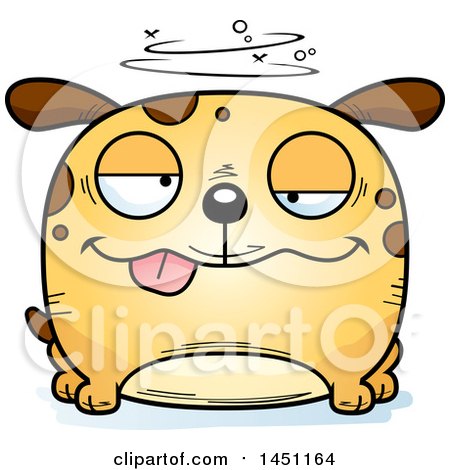 Clipart Graphic of a Cartoon Drunk Dog Character Mascot - Royalty Free Vector Illustration by Cory Thoman