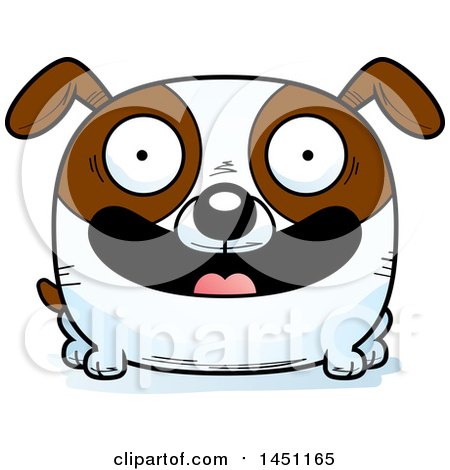Clipart Graphic of a Cartoon Happy Brown and White Dog Character Mascot - Royalty Free Vector Illustration by Cory Thoman
