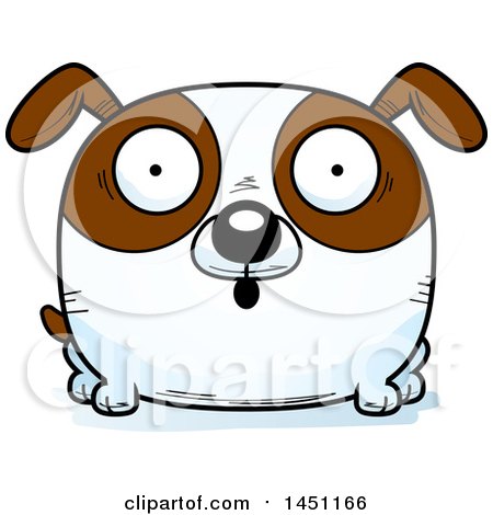 Clipart Graphic of a Cartoon Surprised Brown and White Dog Character Mascot - Royalty Free Vector Illustration by Cory Thoman