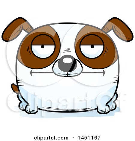 Clipart Graphic of a Cartoon Bored Brown and White Dog Character Mascot - Royalty Free Vector Illustration by Cory Thoman