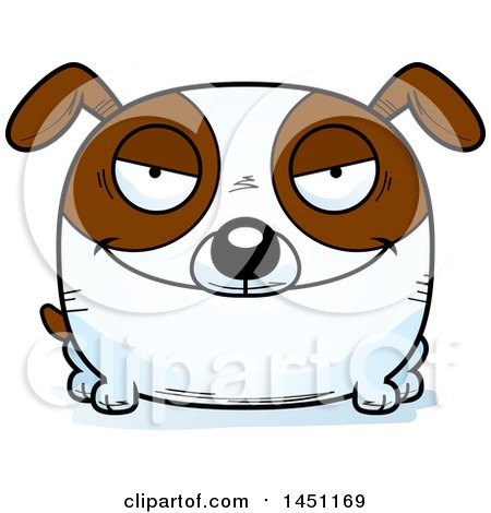 Clipart Graphic of a Cartoon Evil Brown and White Dog Character Mascot - Royalty Free Vector Illustration by Cory Thoman