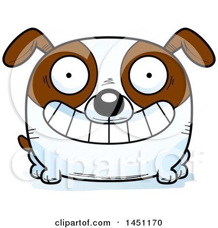 Clipart Graphic of a Cartoon Grinning Brown and White Dog Character Mascot - Royalty Free Vector Illustration by Cory Thoman