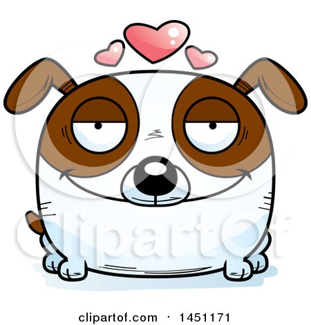 Clipart Graphic of a Cartoon Loving Brown and White Dog Character Mascot - Royalty Free Vector Illustration by Cory Thoman