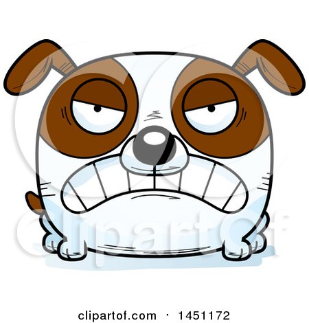Clipart Graphic of a Cartoon Mad Brown and White Dog Character Mascot - Royalty Free Vector Illustration by Cory Thoman