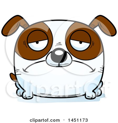 Clipart Graphic of a Cartoon Sad Brown and White Dog Character Mascot - Royalty Free Vector Illustration by Cory Thoman