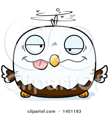 Clipart Graphic of a Cartoon Drunk Bald Eagle Character Mascot - Royalty Free Vector Illustration by Cory Thoman