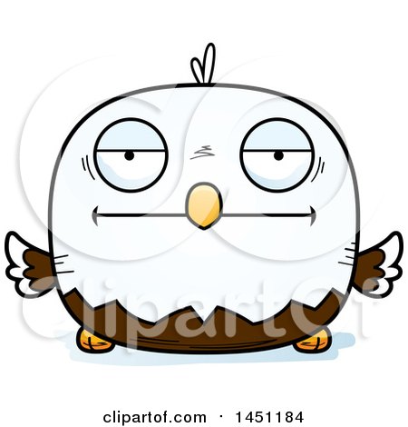Clipart Graphic of a Cartoon Bored Bald Eagle Character Mascot - Royalty Free Vector Illustration by Cory Thoman