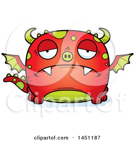 Clipart Graphic of a Cartoon Sad Dragon Character Mascot - Royalty Free Vector Illustration by Cory Thoman