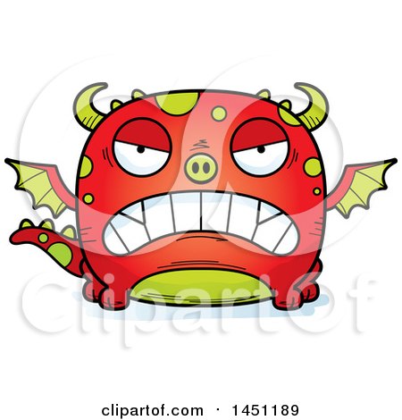 Clipart Graphic of a Cartoon Mad Dragon Character Mascot - Royalty Free Vector Illustration by Cory Thoman