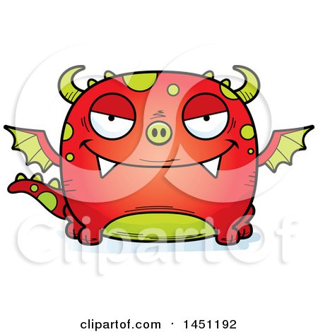 Clipart Graphic of a Cartoon Evil Dragon Character Mascot - Royalty Free Vector Illustration by Cory Thoman