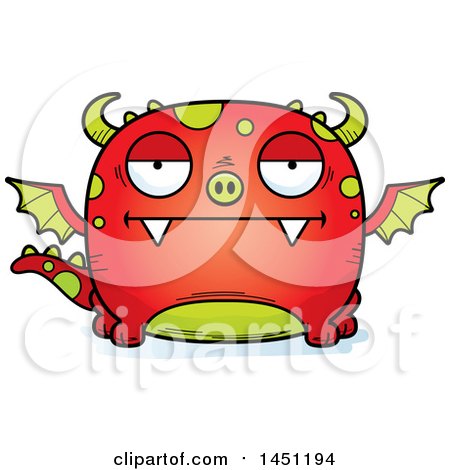 Clipart Graphic of a Cartoon Bored Dragon Character Mascot - Royalty Free Vector Illustration by Cory Thoman