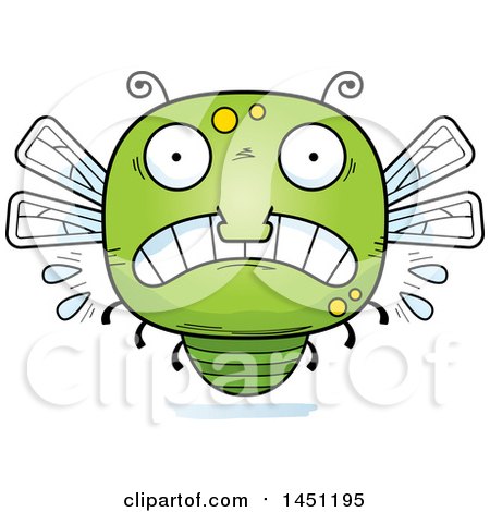 Clipart Graphic of a Cartoon Scared Dragonfly Character Mascot - Royalty Free Vector Illustration by Cory Thoman