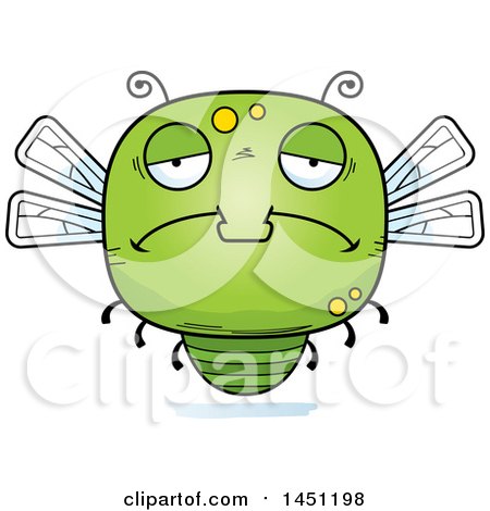 Clipart Graphic of a Cartoon Sad Dragonfly Character Mascot - Royalty Free Vector Illustration by Cory Thoman