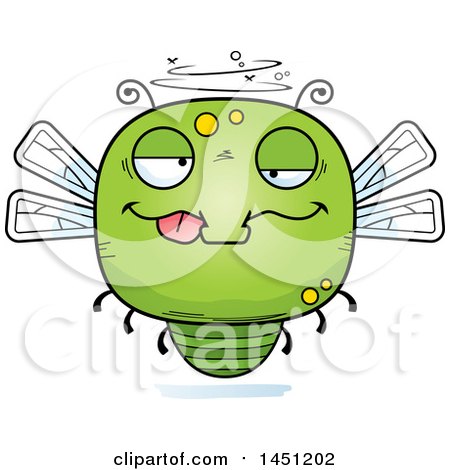 Clipart Graphic of a Cartoon Drunk Dragonfly Character Mascot - Royalty Free Vector Illustration by Cory Thoman