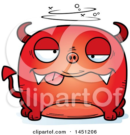 Clipart Graphic of a Cartoon Drunk Devil Character Mascot - Royalty Free Vector Illustration by Cory Thoman