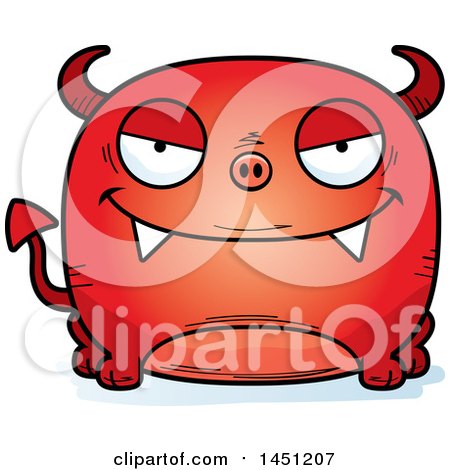 Clipart Graphic of a Cartoon Evil Devil Character Mascot - Royalty Free Vector Illustration by Cory Thoman