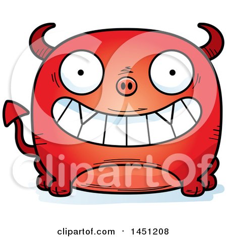 Clipart Graphic of a Cartoon Grinning Devil Character Mascot - Royalty Free Vector Illustration by Cory Thoman