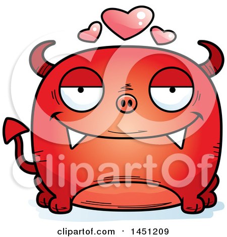 Clipart Graphic of a Cartoon Loving Devil Character Mascot - Royalty Free Vector Illustration by Cory Thoman