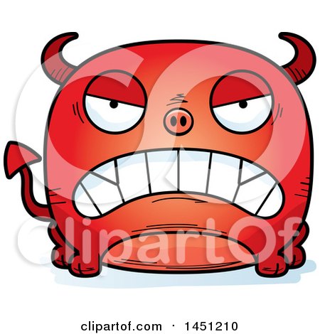 Clipart Graphic of a Cartoon Mad Devil Character Mascot - Royalty Free Vector Illustration by Cory Thoman
