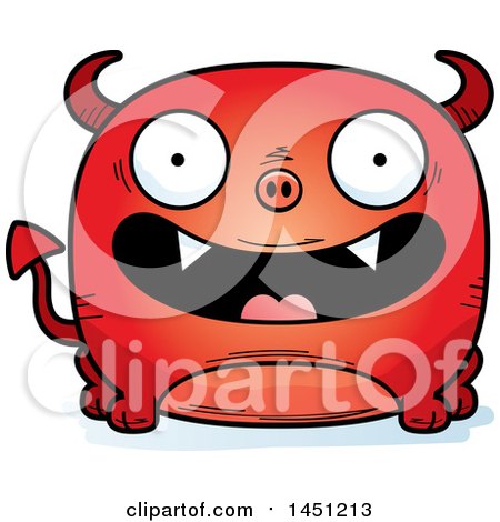 Clipart Graphic of a Cartoon Happy Devil Character Mascot - Royalty Free Vector Illustration by Cory Thoman