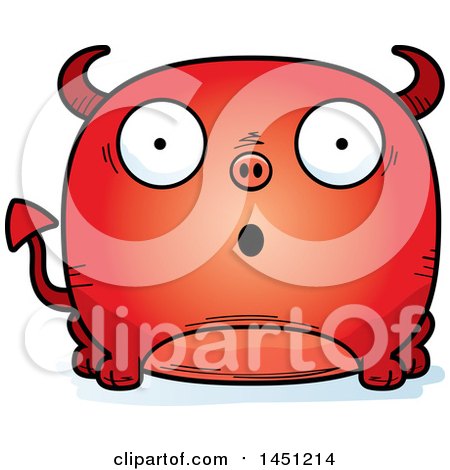 Clipart Graphic of a Cartoon Surprised Devil Character Mascot - Royalty Free Vector Illustration by Cory Thoman
