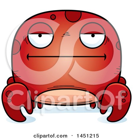 Clipart Graphic of a Cartoon Bored Crab Character Mascot - Royalty Free Vector Illustration by Cory Thoman